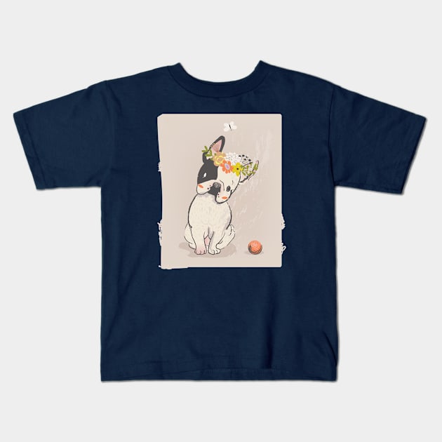 Bulldog 1 Kids T-Shirt by EveFarb